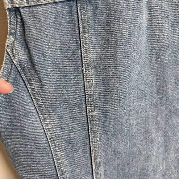 Vtg Y2K Bill Blass Vest Womens Small Blue Embroidered Festival Boho Hippie Denim - Picture 16 of 16